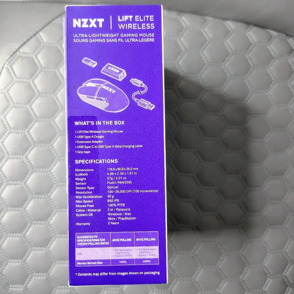 NZXT Lift Elite Wireless Gaming Mouse 26K DPI PixArt PAW3395 Black